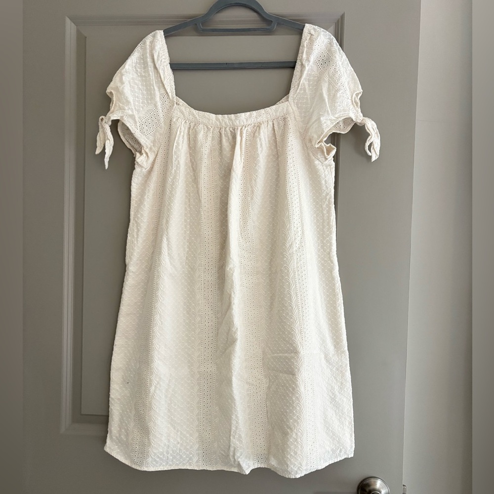 Universal Thread Cream Blouse with Tie Sleeves
